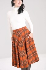 50´er nederdel - Tawny Skirt - orange ternet vintageinspireret nederdel